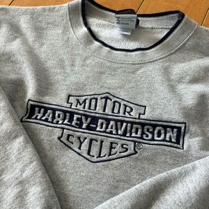 Vintage Harley Davidson Cropped Sweatshirt